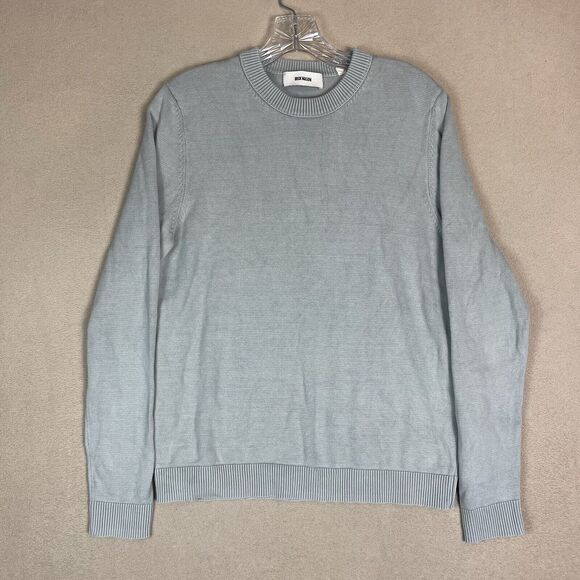 Buck‎ Mason Sweater Mens S Mint Slim Fit Crew Neck Jersey Knit Ribbing Hem - Picture 1 of 11
